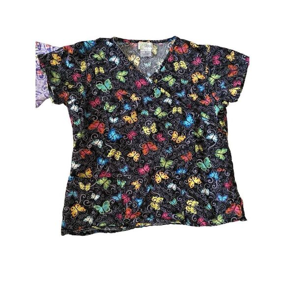 Set of 3 Scrub Tops E Libby Cherokee Uniforms Workwear Career Healthcare Work Me - Picture 3 of 14